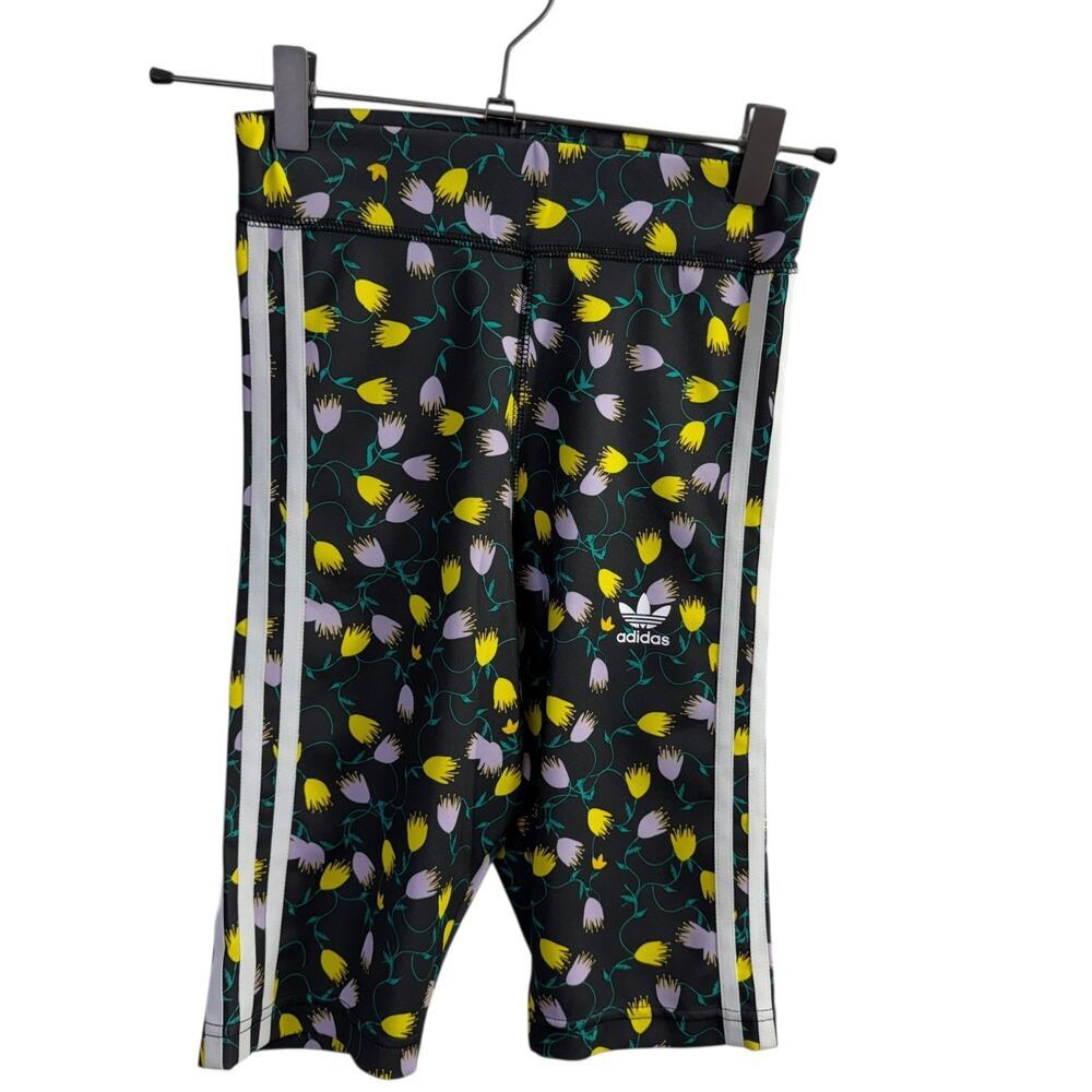 Adidas Originals Bellista Bike Shorts Womens XS Floral Black Multi Cycling